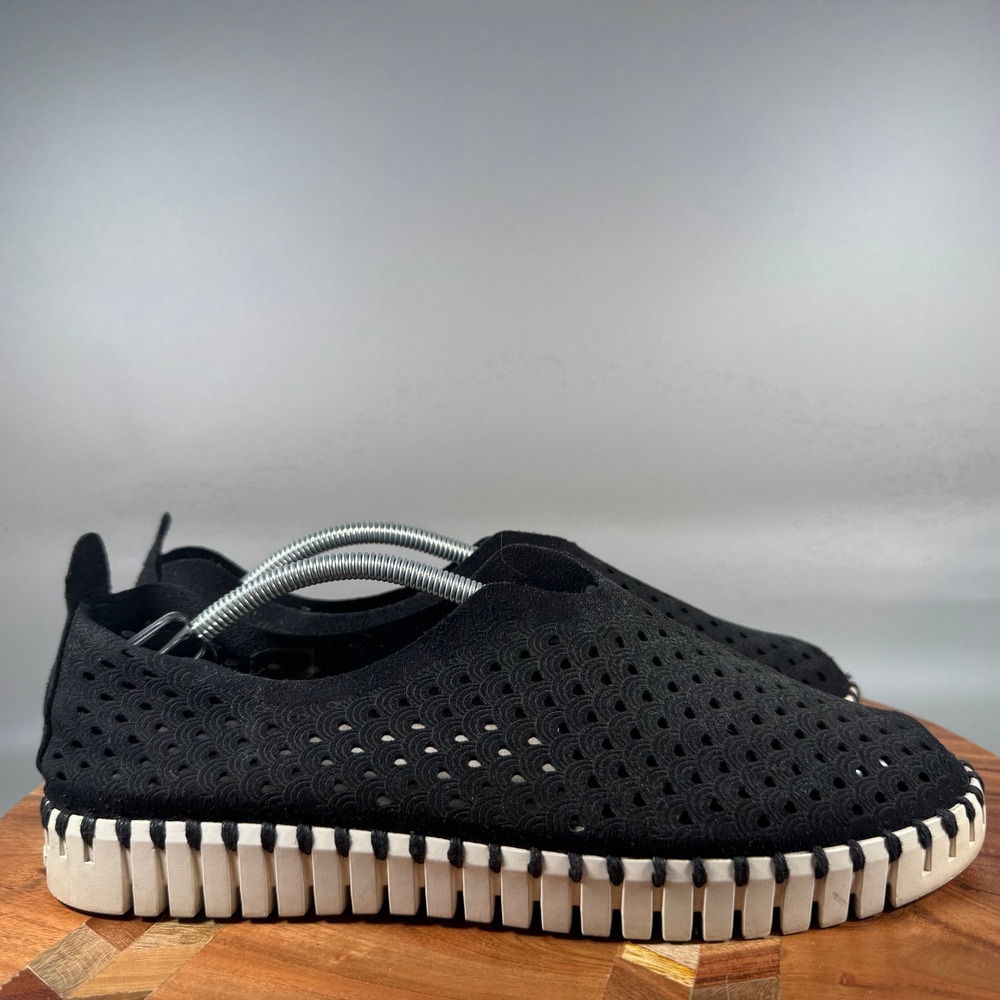 Ilse Jacobsen Tulip 139 Black Perforated Slip On Loafer Shoes Womens‎ 40 EU